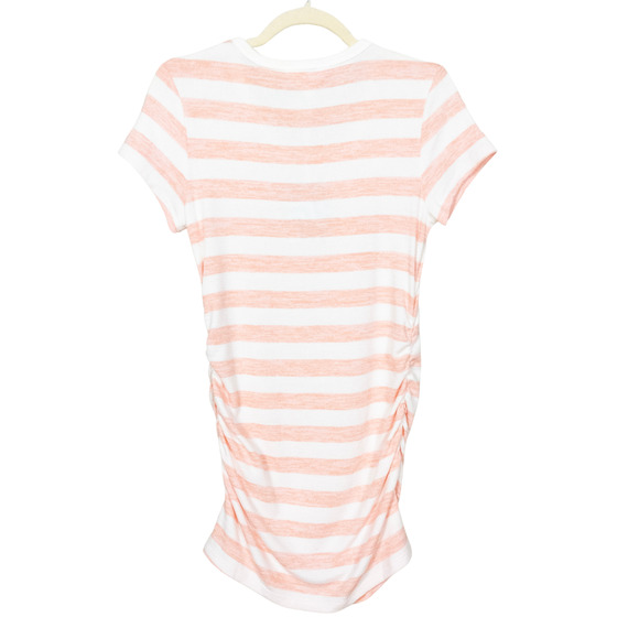 MARKET & SPRUCE Stitch Fix Peach Stripe Alma Short Sleeve Maternity Top Small - Picture 3 of 5